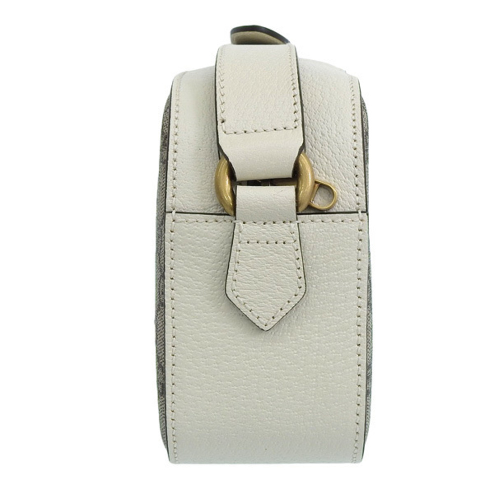 Gucci Outlet Leather Tan Shoulder White Bag